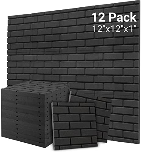 Sound Proof Foam Panels, Brick Shaped Soundproof Wall Panels, 12 Pack by Topnaca