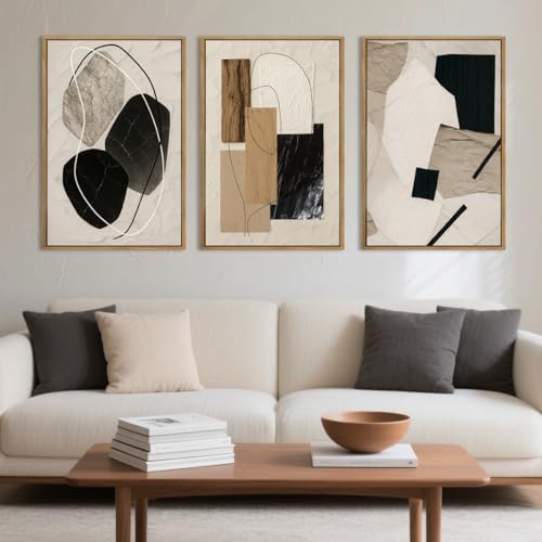 BINCUE Abstract Modern Wall Art Decor Framed Neutral Painting Prints Artwork - Image 5