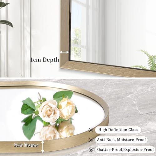 Arch Bathroom Mirror, Arched Vanity Wall Mirror Metal Frame Home Decor - Image 2