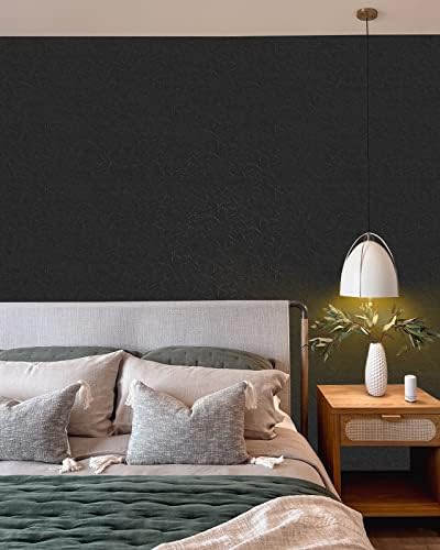Cohoo Home Black Wallpaper Peel and Stick Contact Paper Black Silk15.7×197” - Image 6