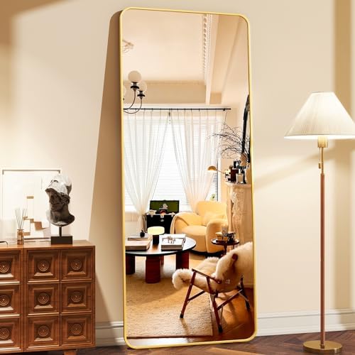 64"x21" Full Length Mirror, Full Body Rounded Corner Rectangle Mirrors by XRAMFY