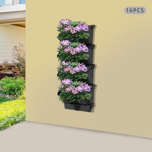 Vertical Wall Planter with 16 Pots, Hanging Garden Plant Flowerpot Holder - Image 3