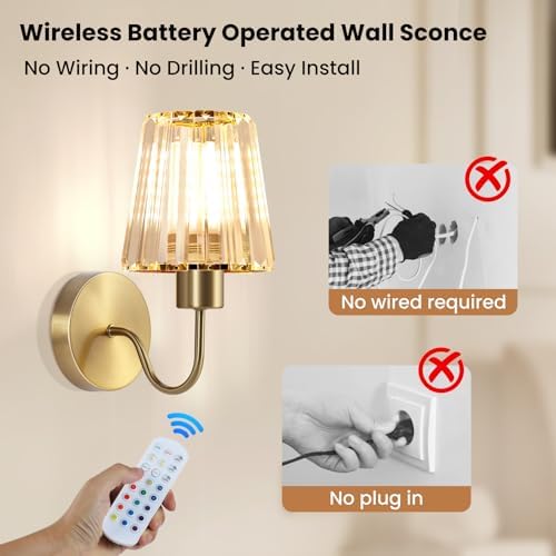 Wireless Sconces Wall Decor Set of 2 - Image 3