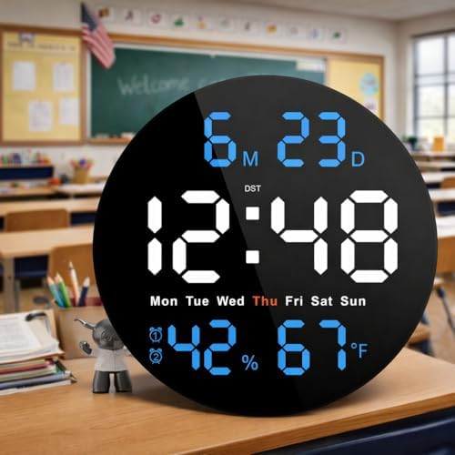 10" Electric Digital Wall Clock by Brauthon