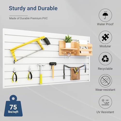 Neoaider Slatwall Panel 2 FT x 4 FT, Interlocking Slat Wall Paneling - Image 3