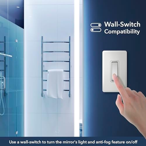 JONATHAN Y Pax LED Bathroom Vanity Mirror 32" x 36" Front Backlit - Image 6