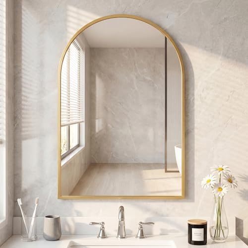 DUMOS 26"x38" Arched Wall Mirror, Bathroom Mirrors by DumosLifestyle