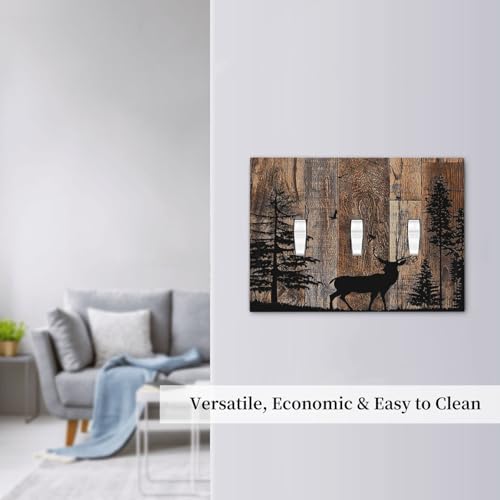 Decorative Switch Plates Rustic Forest Antler Elk Deer Silhouettes Animals Wood - Image 7