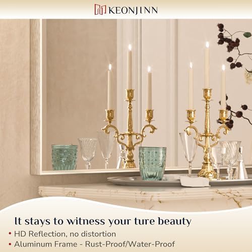 Keonjinn 30x30 Inch Brushed Nickel Bathroom Mirror - Image 6
