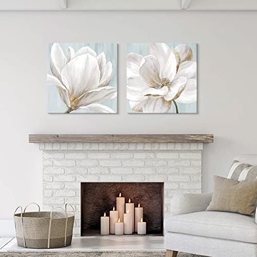 SEVEN WALL ARTS White Magnolia Wall Art Flower Artwork Floral Canvas Paintings - Image 3