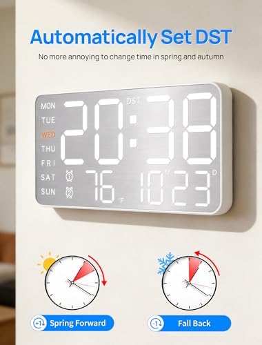 MASHI 8.4" Digital Clock, Desk Alarm Clock - Image 3