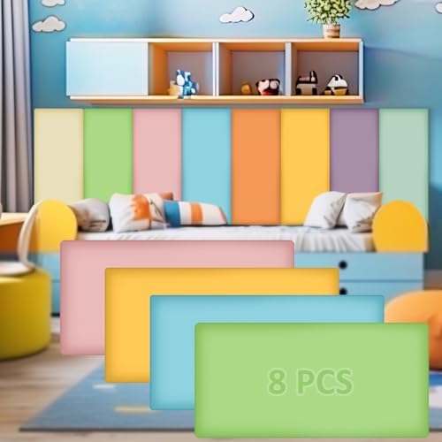 Hahafelt 8 Pack Wall Padding Headboard 23.62" x 11.81" x 1.18" Fresh Colors by Hahafelt