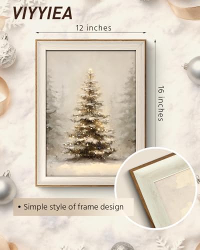VIYYIEA Minimalist Christmas Tree Framed Canvas Wall Art, 12×16 Inch - Image 5