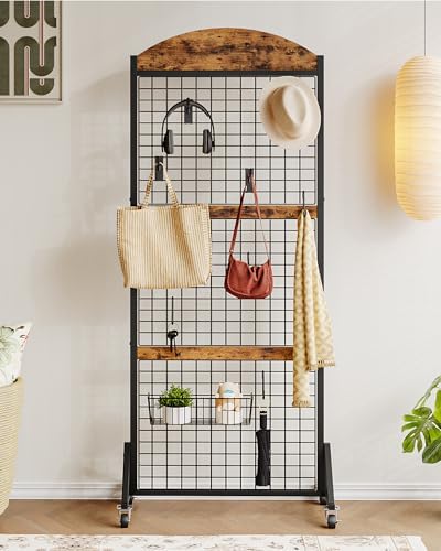 CHOEZON Grid Wall Panel 5.7' x 2' FT Grid Display Rack, 2 Pack Movable Gridwall - Image 2