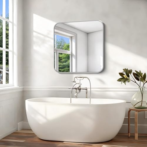 Silver Bathroom Mirror, 36 x 36 Inch Square Mirrors - Image 5