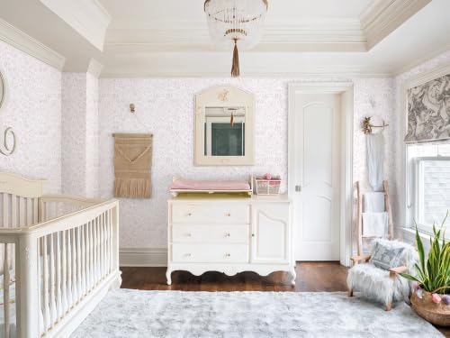 Dimoon Boho Peel and Stick Wallpaper Soft Pink Floral Contact Paper French - Image 6