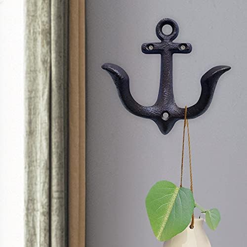 Notakia Vintage Rustic Cast Iron Nautical Anchor Design Wall Hooks Coat Hooks - Image 6