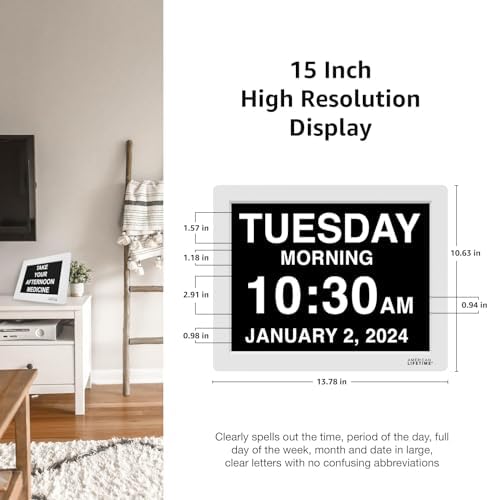 American Lifetime New 2026 Dementia Clock Large Digital Clock - Image 4