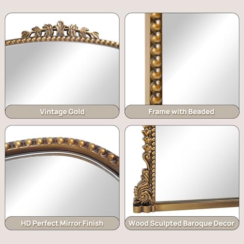 24"X32" Vintage Baroque Wall Mirror - Image 4