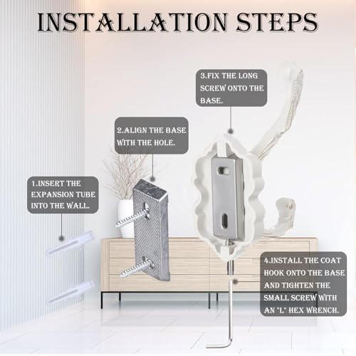 4 Pcs White Coat Hooks Wall Mount, Matte Metal Hat Hooks - Image 5