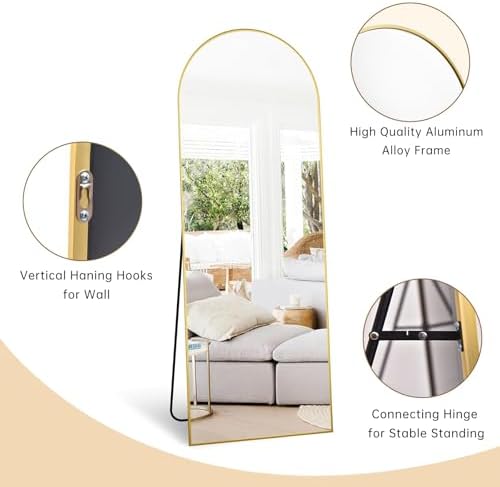 Dewfig Arched Full Length Mirror - Image 5