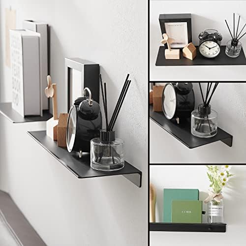 JOOM Black Floating Shelves for Wall Storage, Metal Wall Shelves for Living Room - Image 4