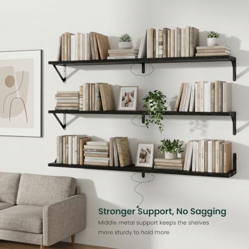 Floating Shelves, 8 Inch Deep Rustic Book Shelf - Image 6