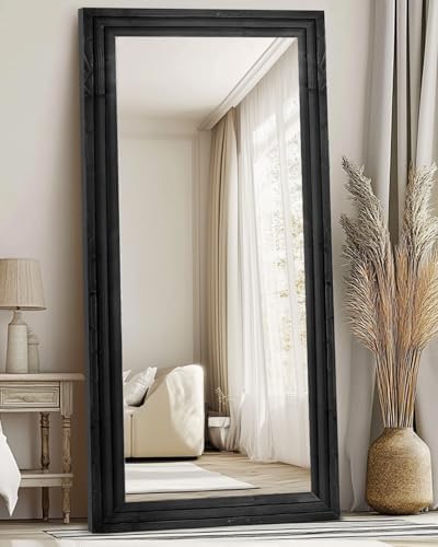 76x34in Full Length Mirror, 3-Tier Stepped Solid Wood Frame - Image 6