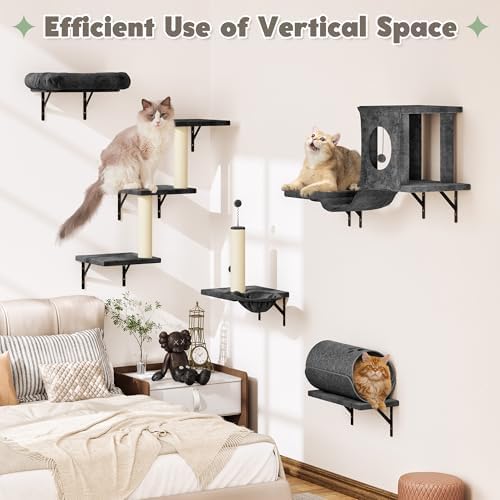 Cat Wall Shelves, 7-in-1 Wall Mounted Cat Climber Set - Image 6