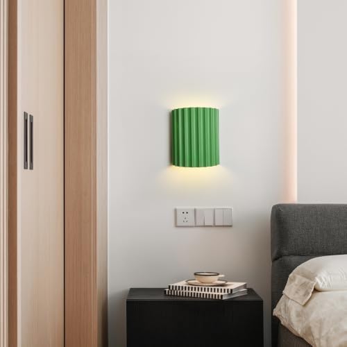 Indoor Hardwired Up and Down Green Wall Sconce Set of 2 Modern LED 3000K - Image 2