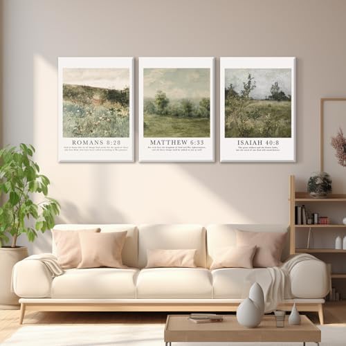 Christian Bible Verse Wall Art Decor Scripture Floral Canvas Painting Jesus - Image 6