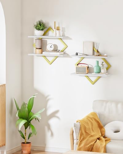 CHOEZON Floating Shelves for Wall, 2-Tier Hanging Shelves, for Living Room - Image 2