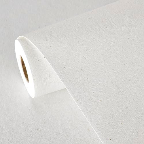 Matte White Grasscloth Textured Wallpaper Natural&Neutral&Handmade Style Thick by MAIMAIS