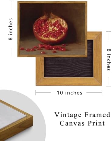 ARPEOTCY Vintage Still Life Wall Art, Pomegranate Fruit Framed Canvas Art Home - Image 5