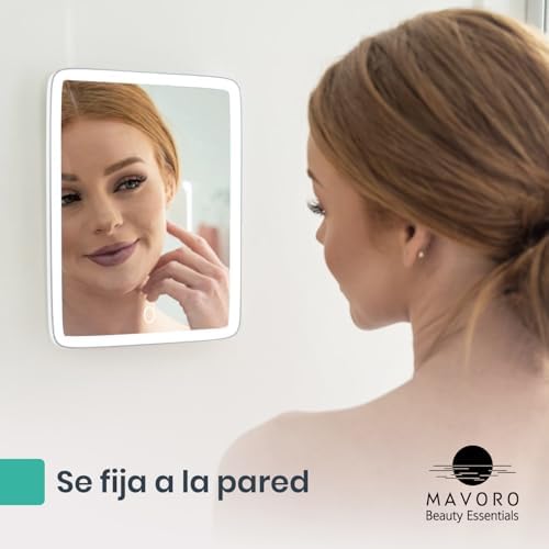 Mavoro 7x9 LED Makeup Mirror | Glass | 3M Wall Mount | Table Stand - Image 2