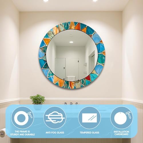 Decorative Wall Mirror, Large Round Wall Art Mirror, Wall Mirrors - Image 6