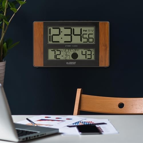 La Crosse Technology 513-1417CH Atomic Digital Clock, Cherry Finish - Image 6