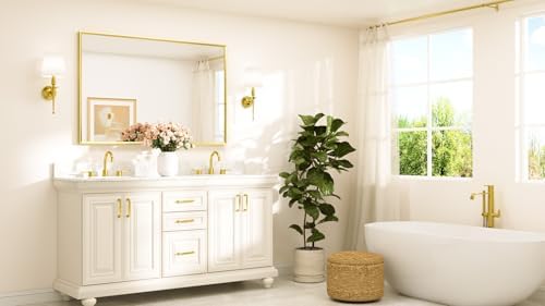 TETOTE Brushed Gold Bathroom Mirror - Image 2
