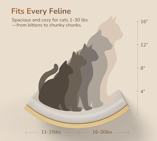 Cat Wall Shelves with Sisal Pads, 4-Piece Wooden Cats Furniture Set with Cat - Image 6