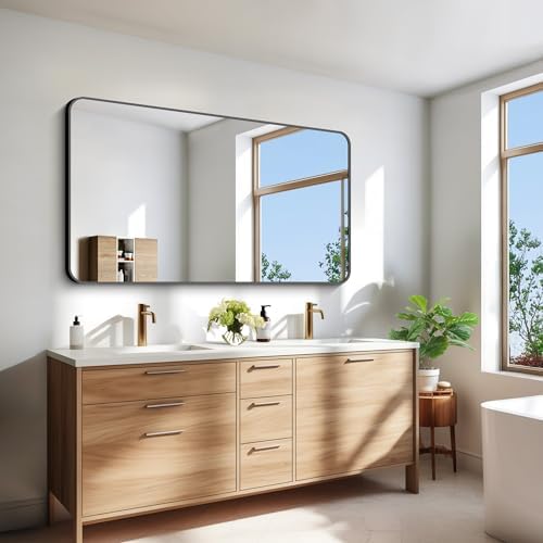 BONEWEI 30x55 inch Bathroom Mirror, Wall Mounted Bathroom Frame Vanity Mirror - Image 3