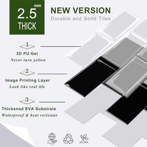 STICKGOO 10-Sheet Backsplash Peel and Stick Subway Tile, Self Adhesive Vinyl - Image 6