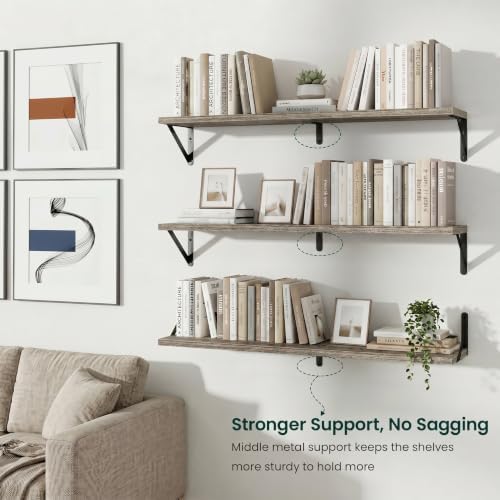 Floating Shelves, 8 Inch Deep Rustic Book Shelf - Image 7