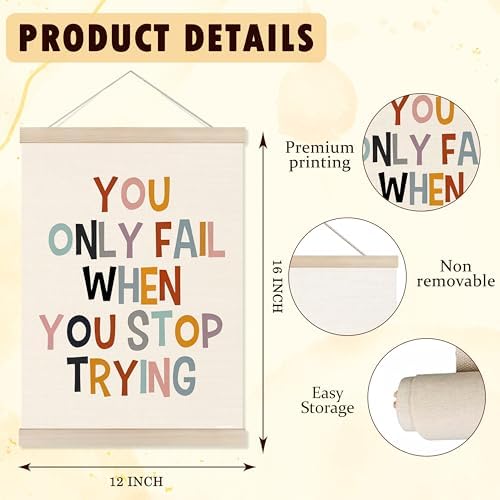 Welshower Boho Inspirational Poster Hanger Frame, You Only Fall When You Stop - Image 6