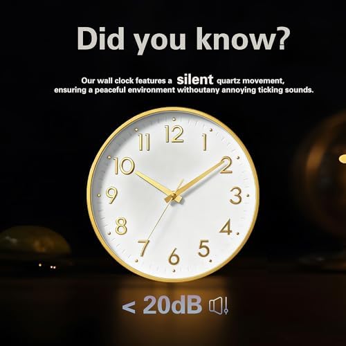 Mosewa 12 Inch Wall Clock Battery Operated Silent Non Ticking Analog - Image 6