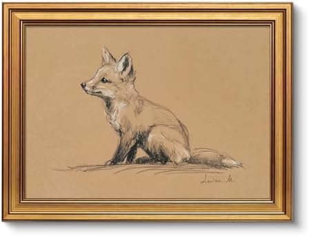 VIYYIEA Framed Vintage Fox Sketch Wall Art, 12x16 inch by VIYYIEAART