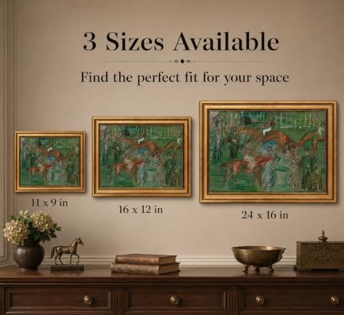 Gold Framed 3D Textured Wall Art, Vintage Horse Racing Day Canvas Prints - Image 5