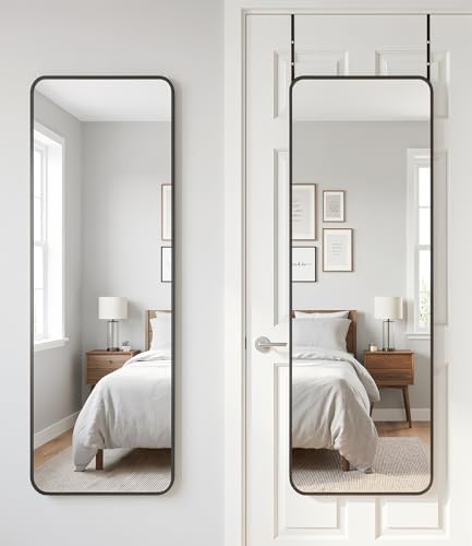 Antok 58"x20" Over the Door Full Length Mirror, Hang or Floor Stand by AntokMirror
