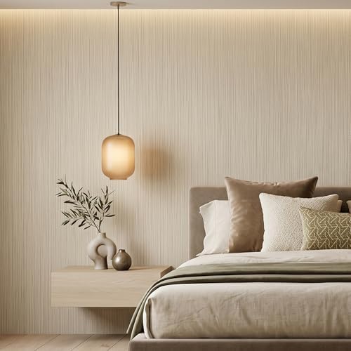 Yellowish Brown Faux Grasscloth Self-Adhesive Wallpaper 15.7"x393" - Image 5