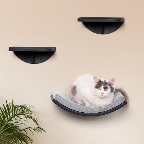2-Piece Cat Wall Steps with Grey Felt Pads, Floating Cat Wall Perches and - Image 5