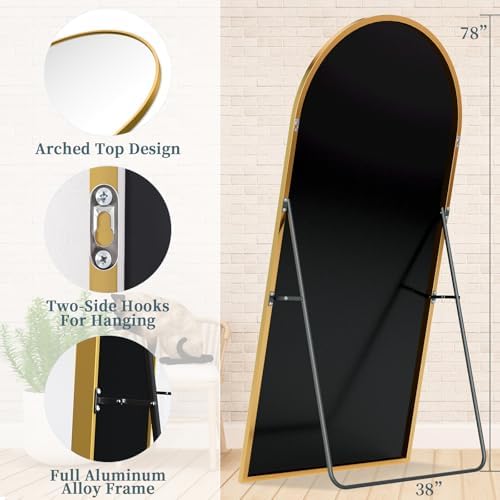 78"x38" Arched Full Length Mirror - Image 5